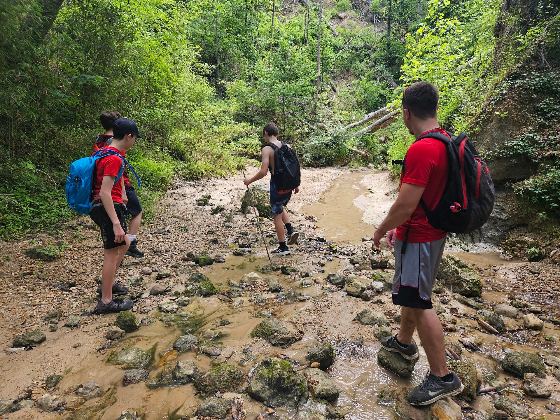Clark Creek trail along the creek bed